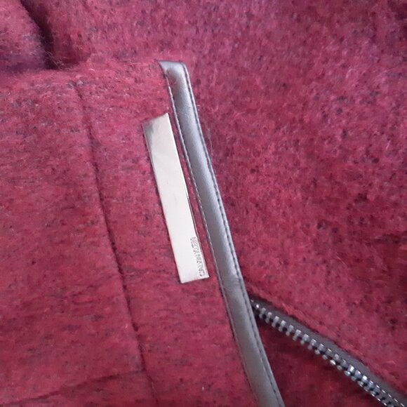 Calvin Klein SZ M Wine Mid Length Zippered Women's Winter Coat - Picture 13 of 16